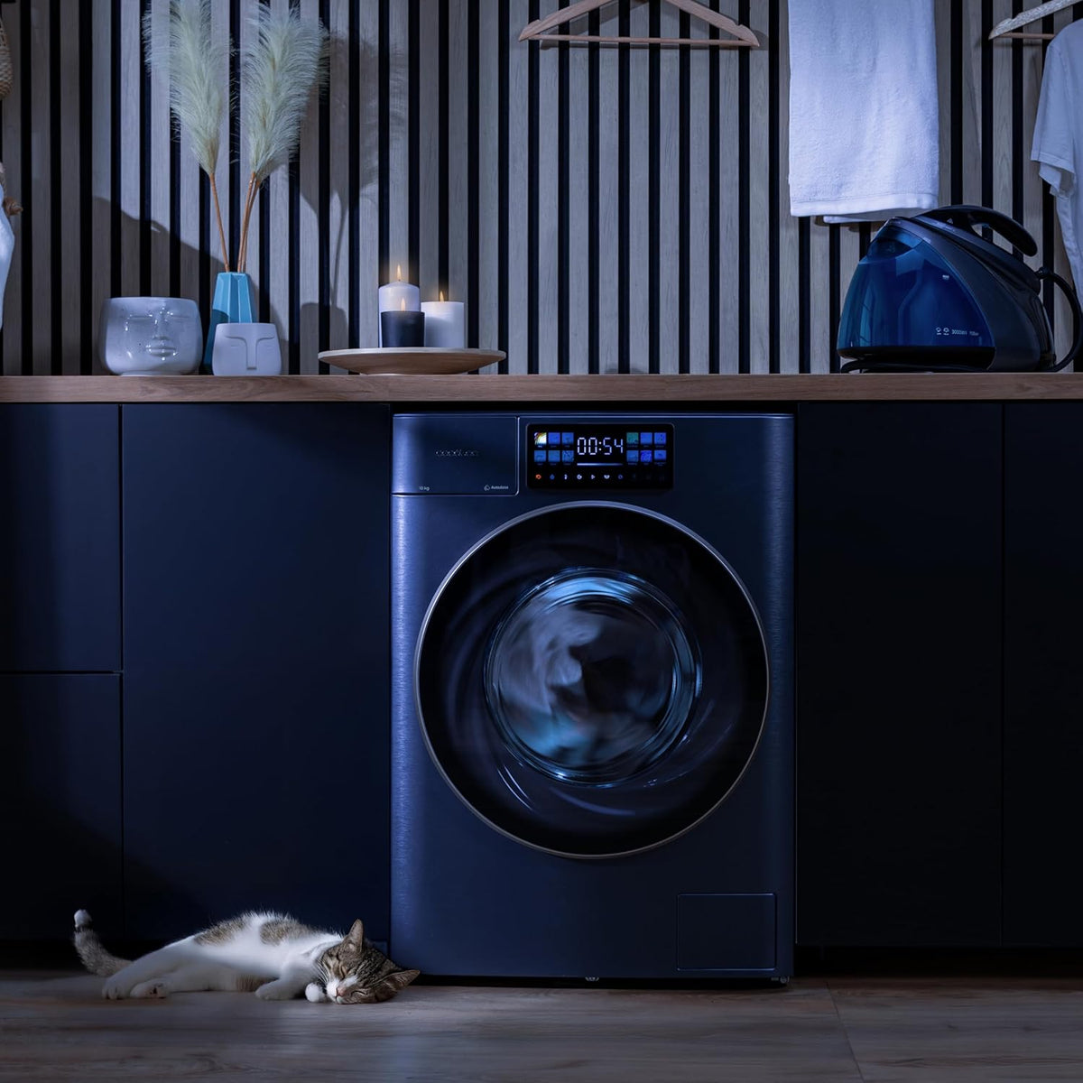 Cecotec Lave-linge 10Kg Chargement Frontal avec Autodose Bolero DressCode 10950 Autodose Inverter 3D Ice Blue A. 1400 tr/min, 13 Programmes, Basse Consommation, Moteur Inverter Plus