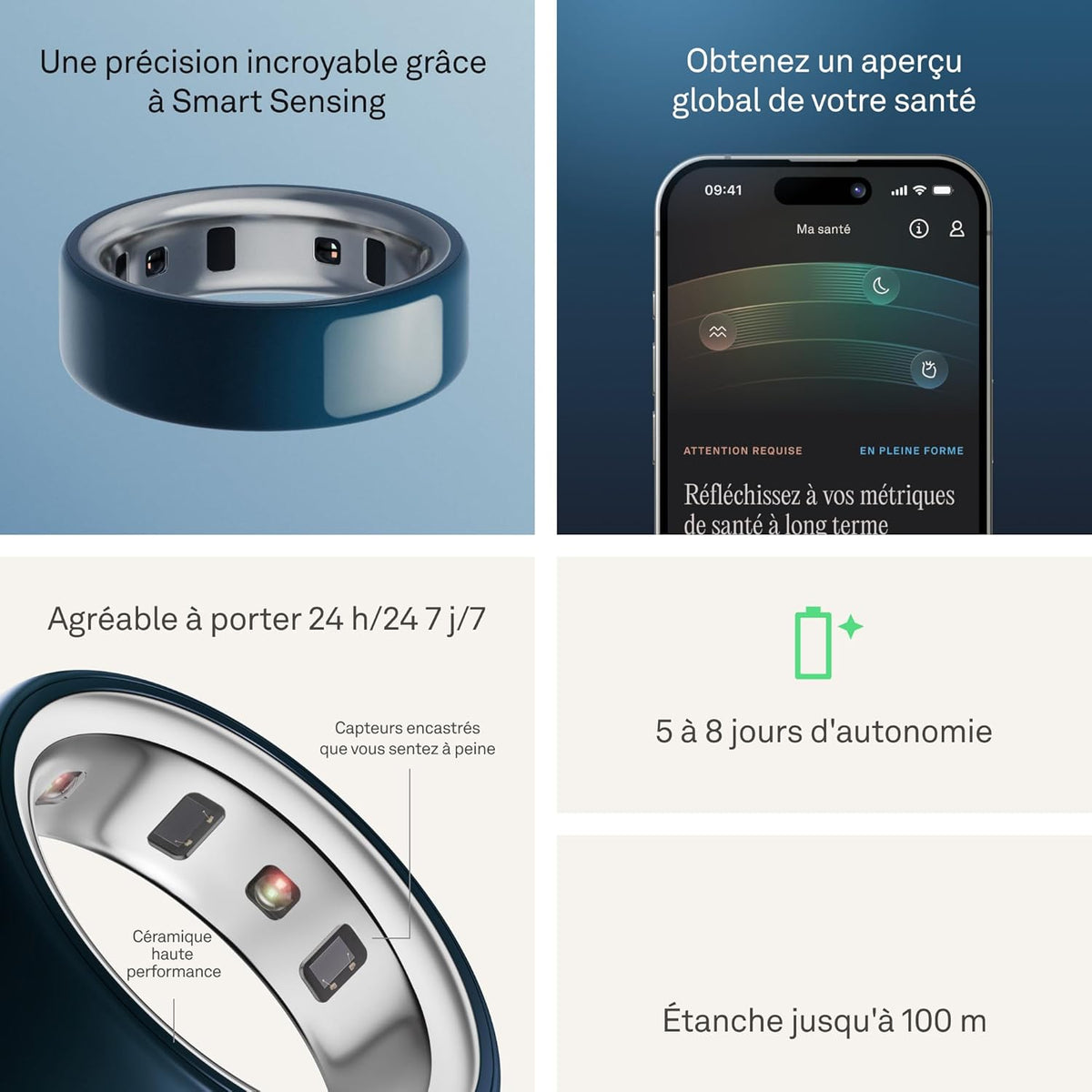 Oura Ring 4 Ceramic - Midnight - Taille 7 - Bague connectée - Trouvez Votre Taille avec Le baguier Oura Ring 4