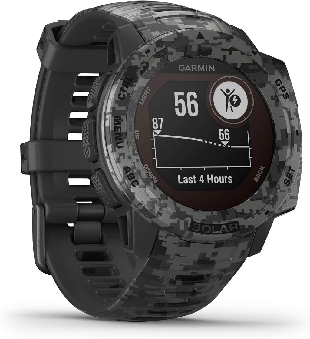 Instinct Solar Camo Edition - Montre GPS de Plein air Robuste avec Chargement à l'énergie Solaire - Noir