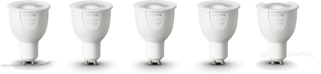 Hue white and color ambiance, lot de 5 ampoules connectées GU10, compatible Bluetooth, fonctionne avec Alexa, Google assistant et Homekit