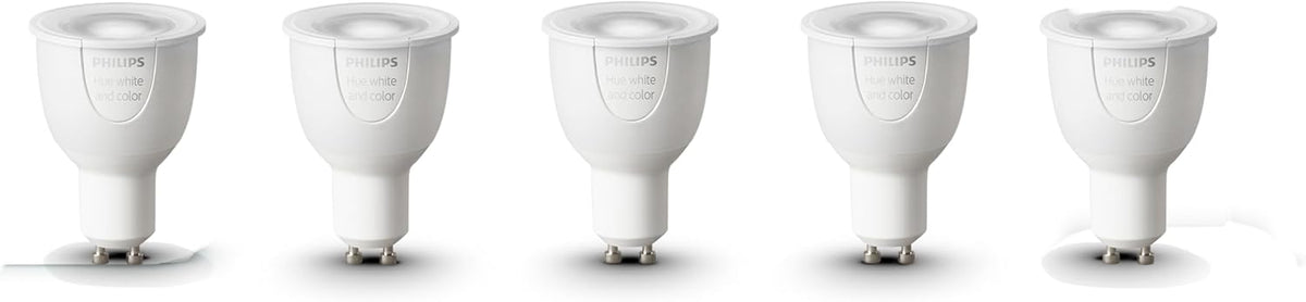Hue white and color ambiance, lot de 5 ampoules connectées GU10, compatible Bluetooth, fonctionne avec Alexa, Google assistant et Homekit