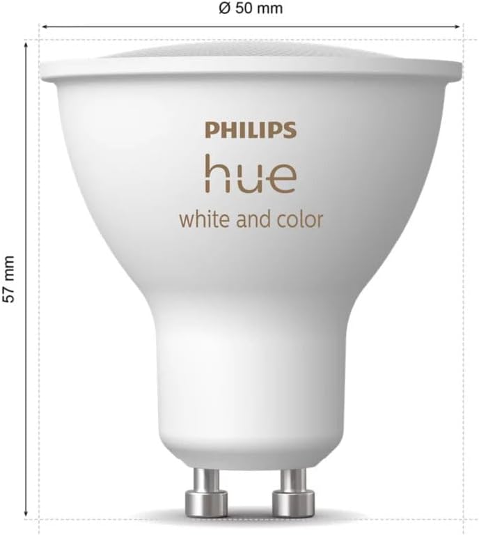 Hue White and color Ambiance, lot de 4 ampoules connectées GU10, compatible Bluetooth, fonctionne avec Alexa, Google Assistant et Homekit