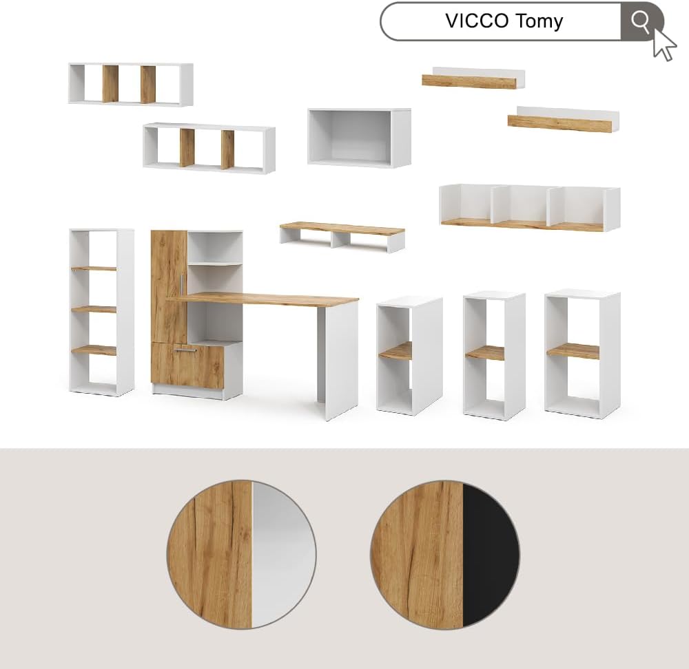 Vicco Bureau Tomy, Blanc, 150x59.3cm