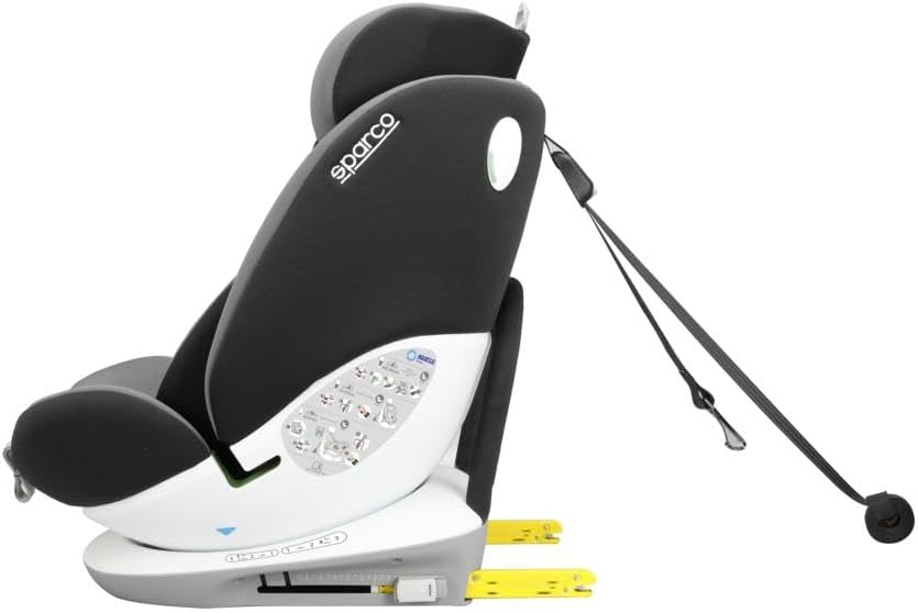 Siège Auto Bébé Enfant Sparco Isofix Rotatif 360° i-Size 40–150cm – ECE R129/03 – Réducteur Inclus – Sécurité Maximale et Confort – Installation Face/Dos Route