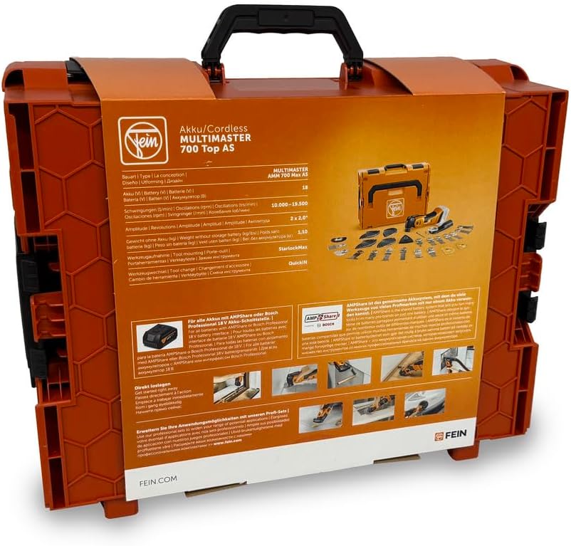 FEIN 71293663000 - Machine oscillante sans fil FEIN - AMM 700 MAX TOP AMPShare.; AMM 700 MAX TOP AS, Machine sans fil, Oscillation