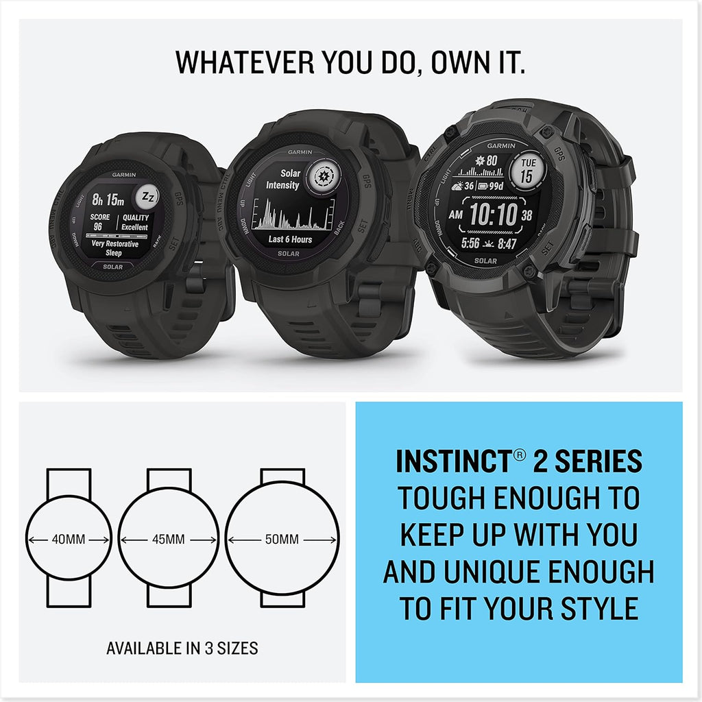 Instinct 2, Solar Tactical Edition Noire - Montre GPS solaire robuste et connectée - Boîtier 45 mm (Reconditionné)