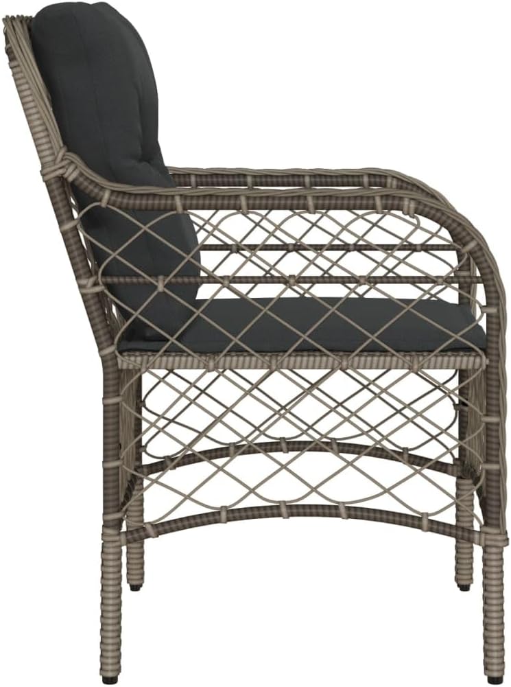 ShGaxin Chaises de jardin avec coussins 2 pièces grises en polyrotin, chaises de jardin, chaises d'extérieur, chaises pour table de jardin, 365155
