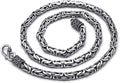 VOYADE Collier De Chaîne Byzantine En Argent Sterling Pour Homme, Bijoux Hip Hop En Argent Sterling 925 De Style Italien.,Silver 50cm,4mm thick