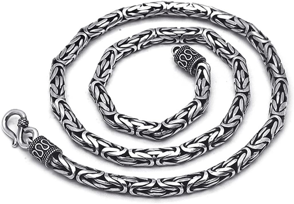 TYMONT Collier De Chaîne Byzantine En Argent Sterling Pour Homme, Bijoux Hip Hop En Argent Sterling 925 De Style Italien.