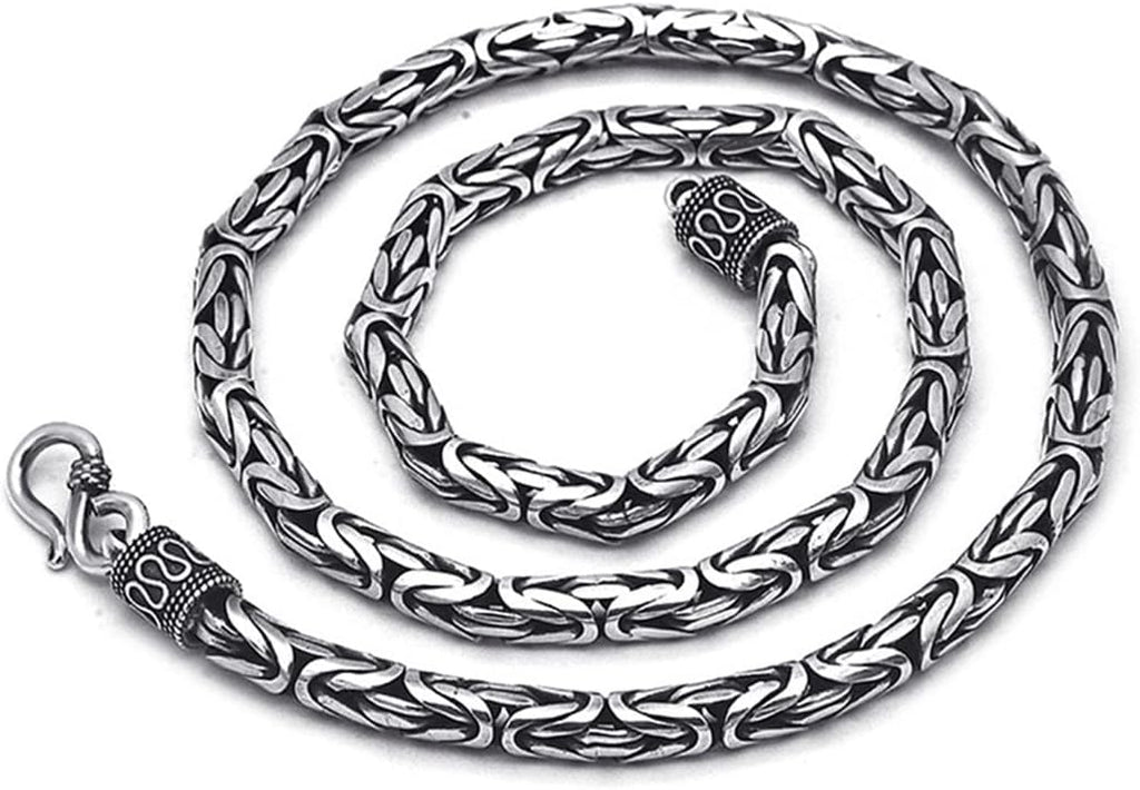 VOYADE Collier De Chaîne Byzantine En Argent Sterling Pour Homme, Bijoux Hip Hop En Argent Sterling 925 De Style Italien.