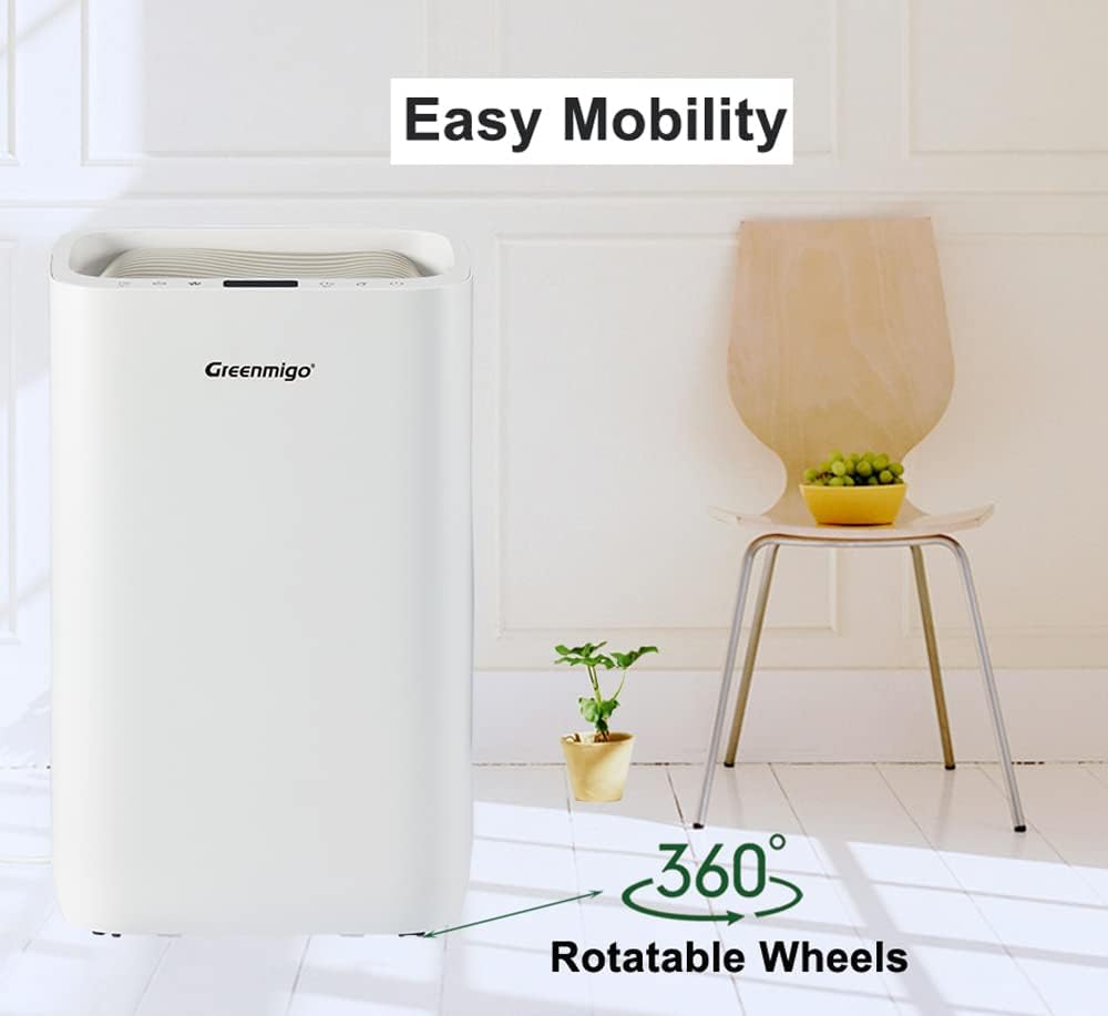 Déshumidificateur avec Ioniseur 20L/jour pour pièce jusqu'à 65m²,Filtre HEPA,Sèchage du Linge,Minuterie,Réservoir de 4.5L,Purificateur d'air Silencieux pour Maison,Cuisine,Bureau(ALPHA-Q20)