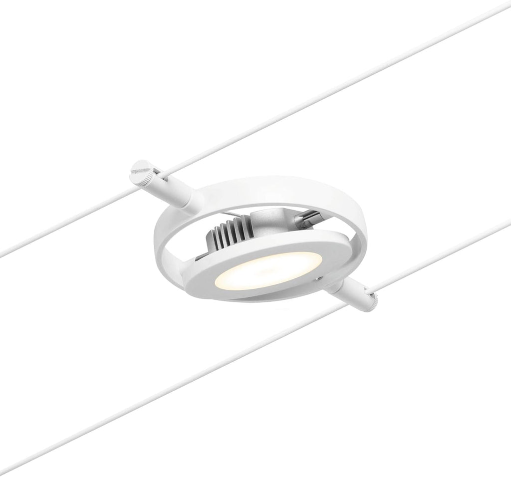 Paulmann 94416 CorDuo Kit de cordage LED RoundMac DC avec câble métallique extensible Blanc chromé 3000 K 5 x 4,5 W