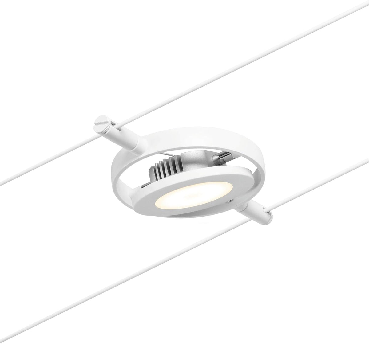 Paulmann 94416 CorDuo Kit de cordage LED RoundMac DC avec câble métallique extensible Blanc chromé 3000 K 5 x 4,5 W