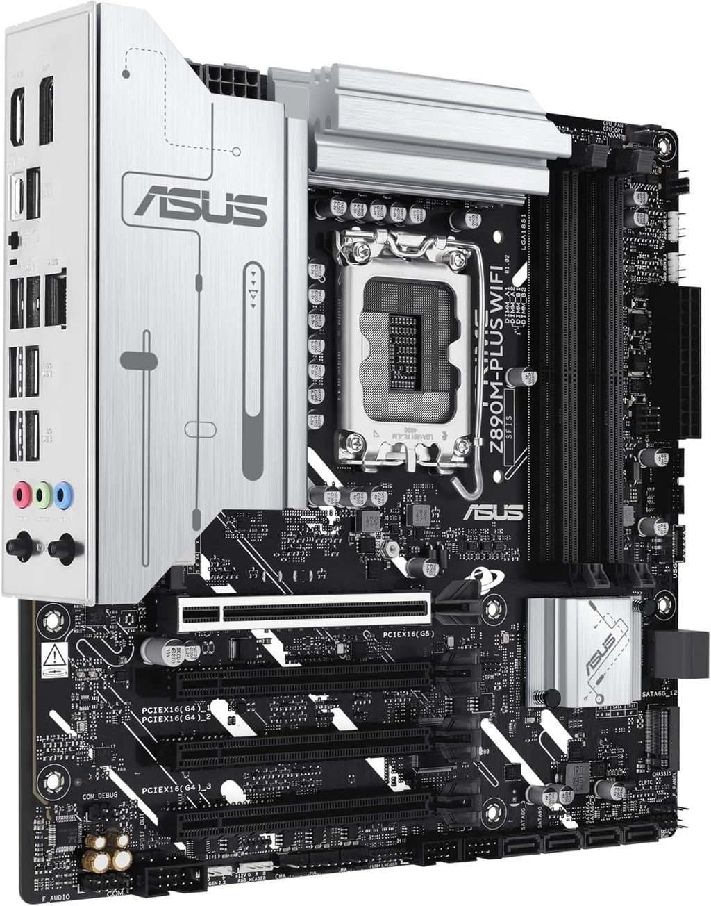 Prime Z890M-PLUS WiFi – Carte mère GamingmATX (DDR5, 10+1+2+1 80A DrMOS,PCIe 5.0, USB 20Gbps Type-C, 3 x M.2, Wi-FI 7, Q-Antenna, Aura Sync RGB)