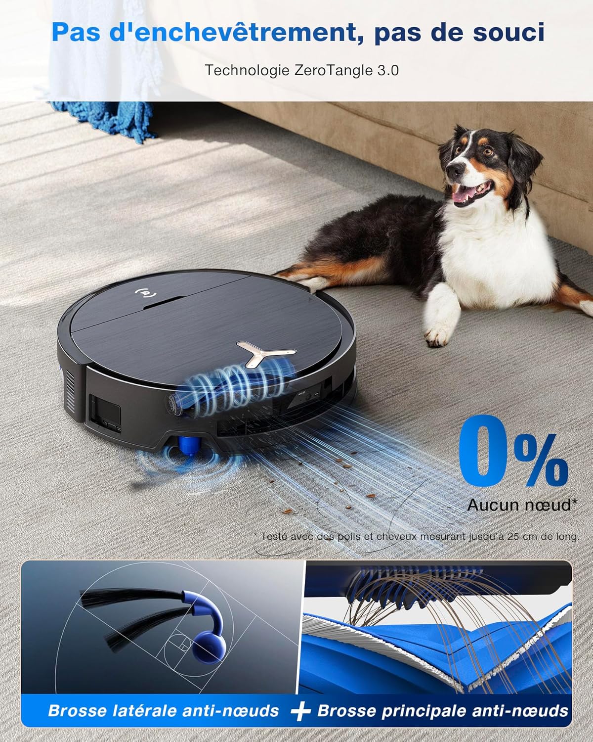 ECOVACS DEEBOT X9 PRO OMNI Robot Aspirateur Laveur, Aspirateur Robot 16600Pa, Ultra-fin, Technologie BLAST, Auto-nettoyage instantané OZMO ROLLER, ZeroTangle3.0, TruEdge2.0, Lavage à l'eau chaude,Noir