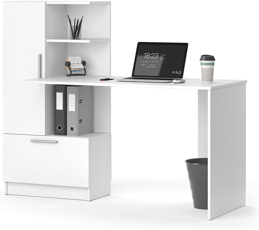Vicco Bureau Tomy, Blanc, 150x59.3cm