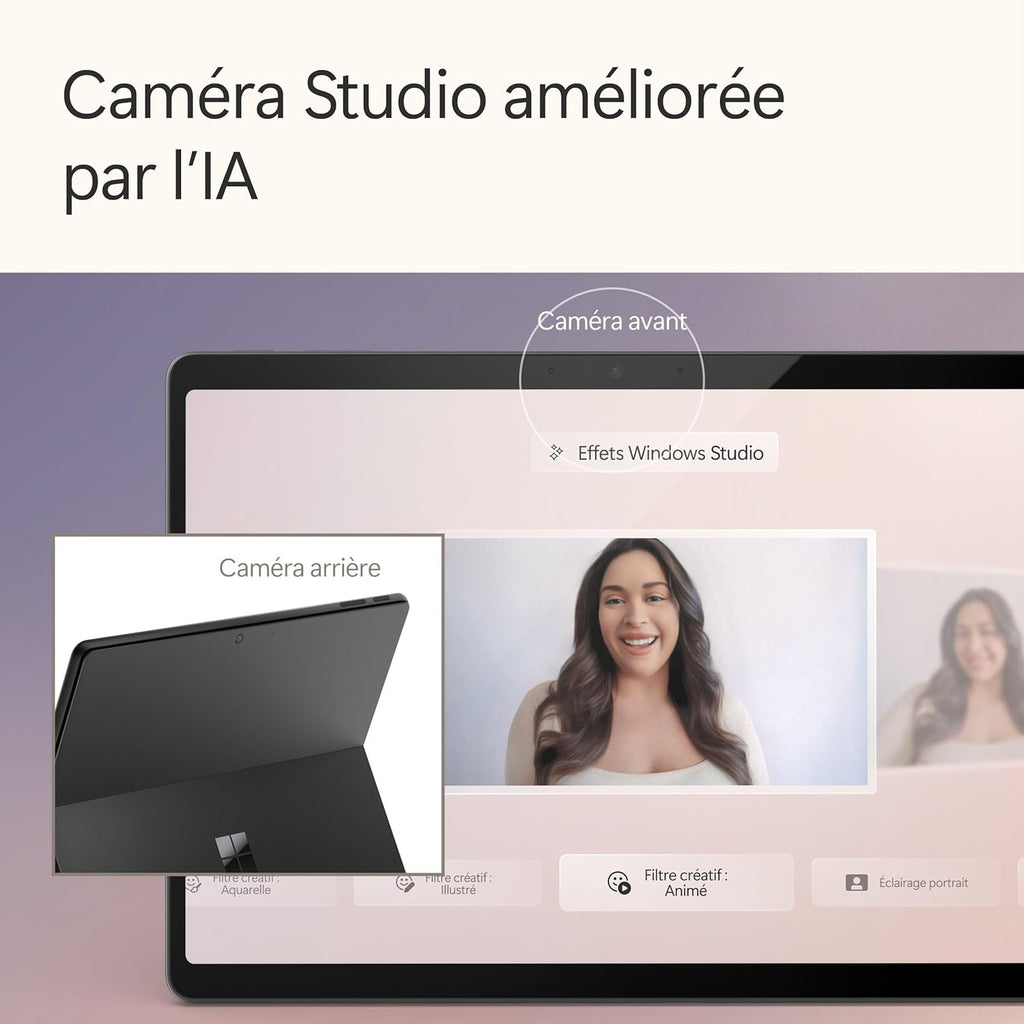 Microsoft Surface Pro Chargeur Non Inclus Copilot+ PC Ecran Tactile OLED 13 Snapdragon X Elite 16Go RAM SSD 512To Dernier Modèle, 11ème Edition Noir