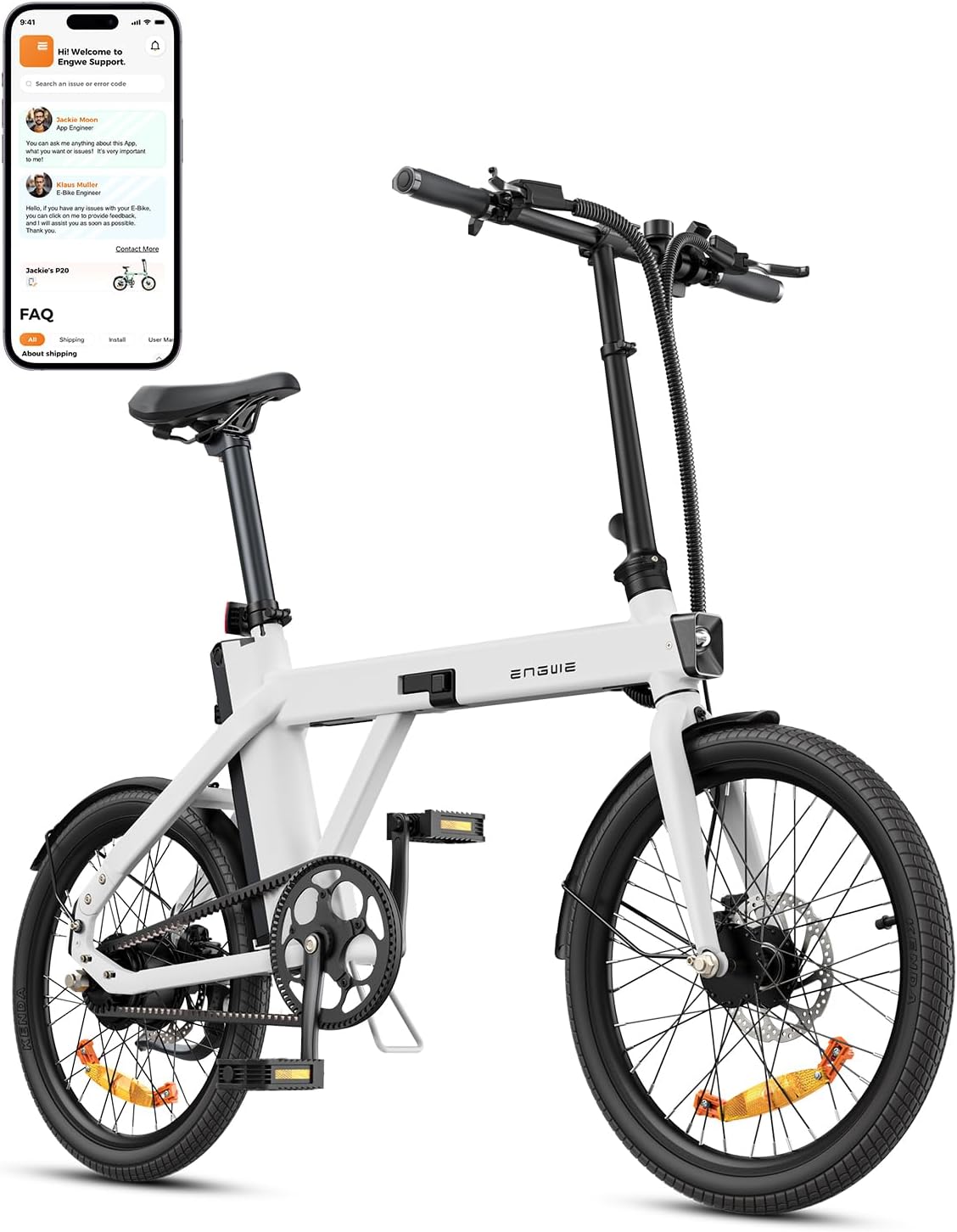 ENGWE Velo Electrique Homme-vélo électrique Batterie 36V 9.6Ah jusqu'à 80 km, vélos électriques Moteur 250W Max 25km/h, Velo Electrique Pliable Pneus 20 * 1,95 Pouces, P20