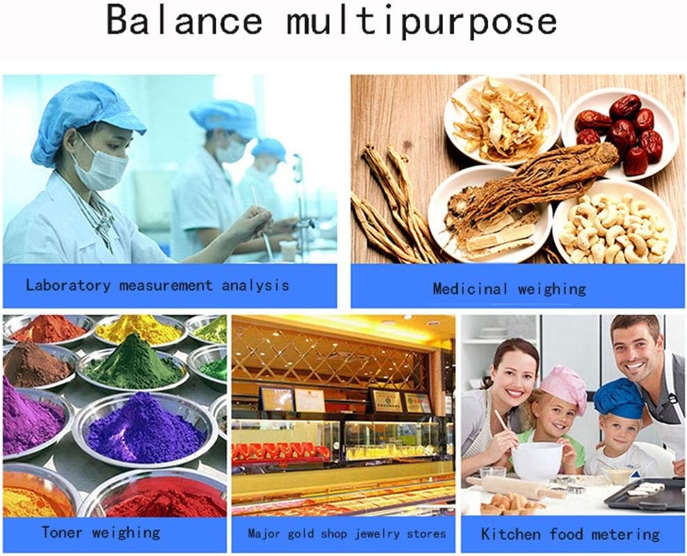 GLJTUO Balance Électronique, Fonction Tare De Cuisine, Écran LCD Rétroéclairé, Facile À Lire, Pesée Multifonctionnelle des Fruits Et Légumes, Convient pour La Cuisine,3kg/0.1g