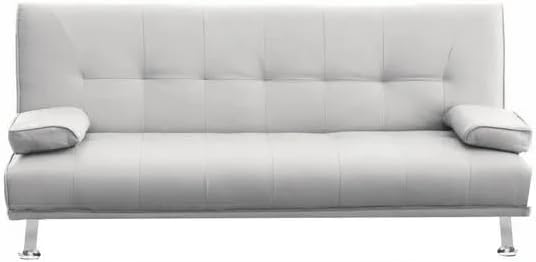 Bagno Italia Canapé lit 3 places 180 x 97 cm inclinable Simili-cuir Noir ou blanc modèle Queen