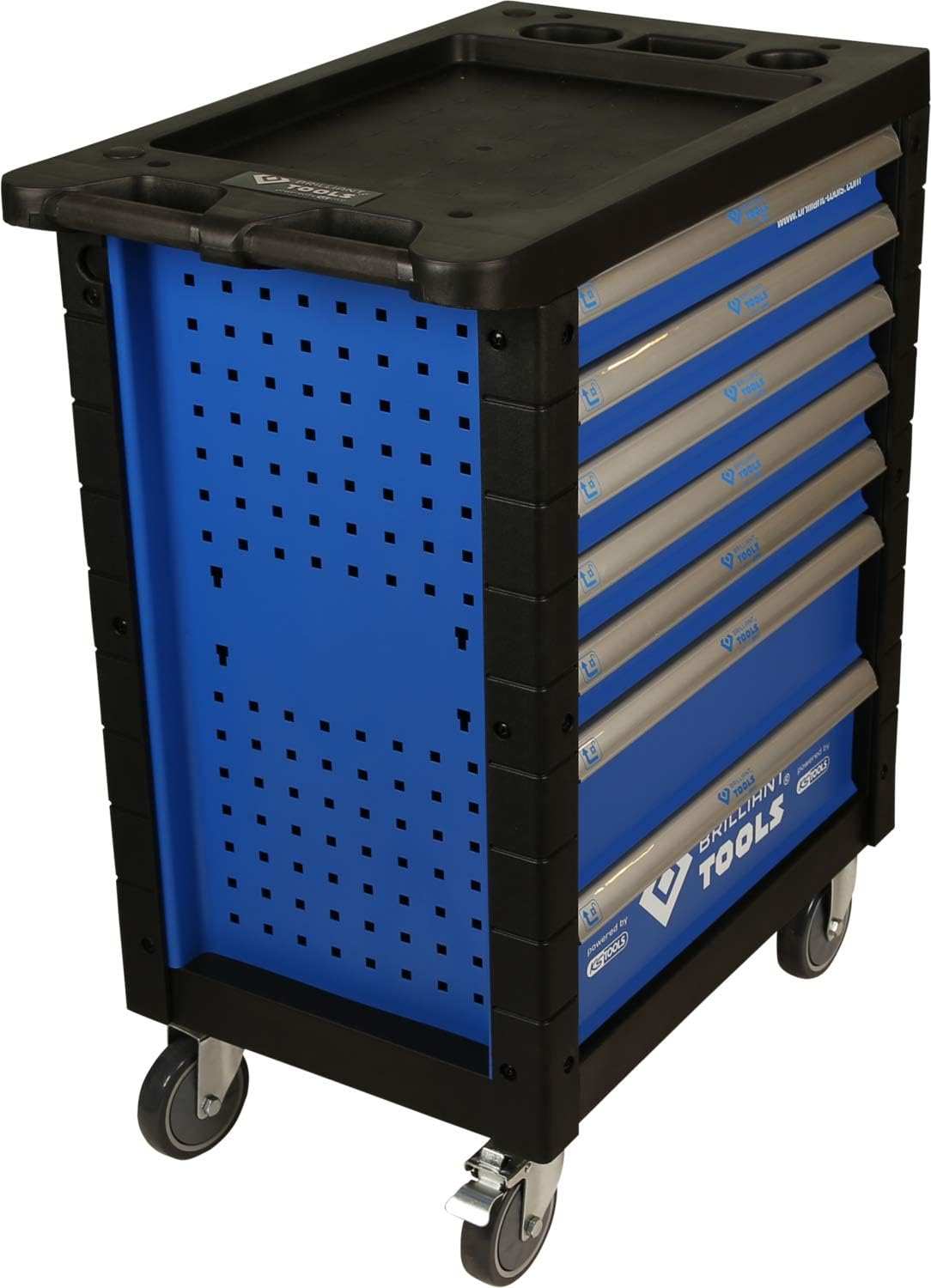 BRILLIANT TOOLS BT152900 Chariot d'atelier avec 7 tiroirs, vide Powered by KS TOOLS