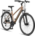 Licorne Bike Vélo de trekking 28’’, avec frein à disque en aluminium, 21 vitesses, VTT, vélo de cross, pour femme, homme, garçon, fille