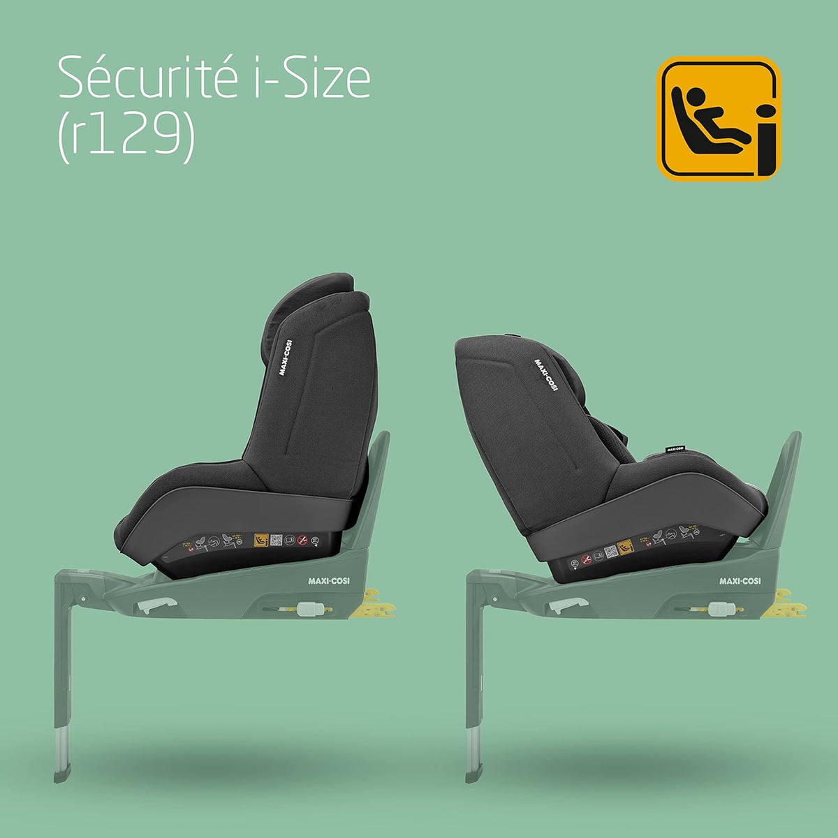 Maxi-Cosi Pearl Pro² i-Size, Siège Auto Groupe 1, ISOFIX, Installation Dos Route et Face Route, de 6 mois à 4 ans (67-105 cm), Authentic Black
