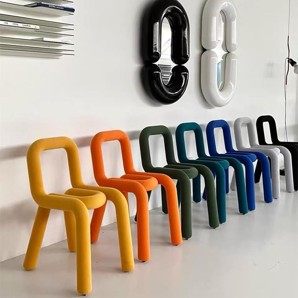 Chaise de coiffeuse pour chambre à coucher et salon avec repose-pieds - Siège confortable pour adultes - 46 x 76 cm - Bleu
