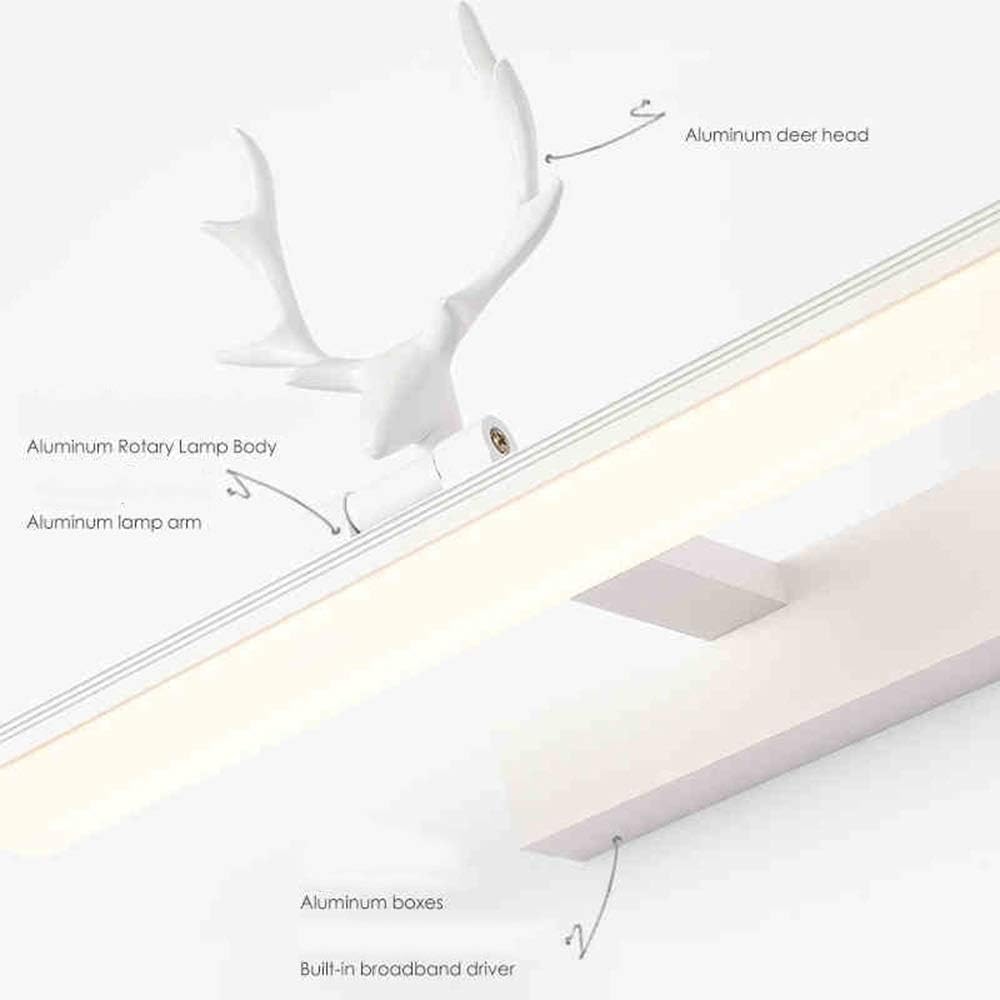 CAILIN Lampes pour Miroir Style Nordique 180 ° Rotation Aluminium Appliques Lampe LED Miroir LivingRoom Cabinet Lumières Salle de Bains éclairage Maquillage d'éclairage en 5 Tailles Moderne Luminair