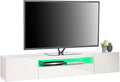 MMT DAIQ2000 Meuble TV pour TV 4K 65/70/75/80" avec lumières LED 200 cm de Large Blanc
