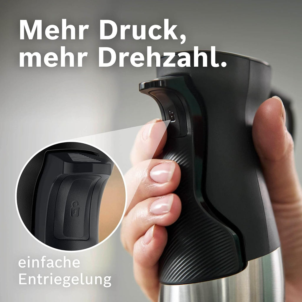 Bosch Haushalt ErgoMaster Serie 6 Mixeur plongeant 1200 W avec verre doseur, avec blender, multifonction, fouet, sans