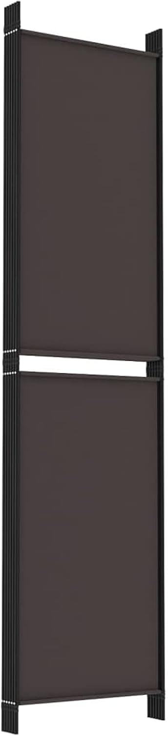 Paravent 6 panneaux marron 300 x 200 cm pour intérieur ou extérieur avec pieds - Cloison polyvalente pour bureau, salon, chambre à coucher - Design élégant en tissu