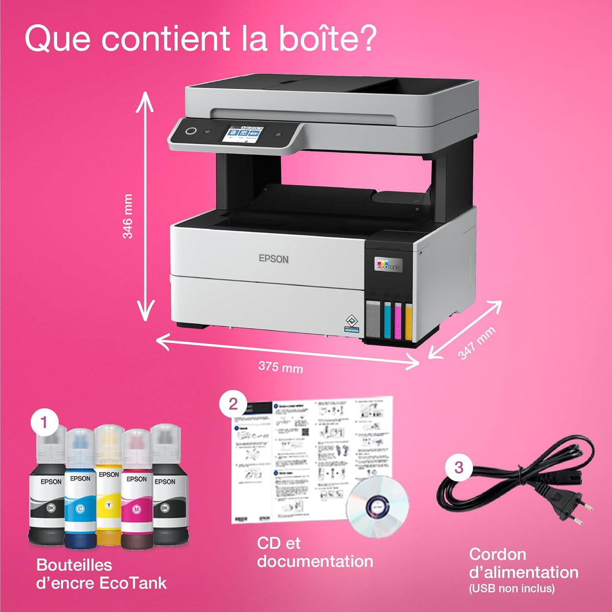 Imprimante multifonction A4 EcoTank ET-5150 avec réservoir d’encre et Wi-Fi