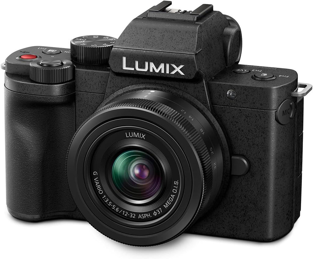 Panasonic Lumix G100D | Appareil Photo Hybride + Objectif Lumix 12-32mm (Capteur 4/3 20.3MP, Vidéo 4K/ 30p, OZO Audio by Nokia, Mode Selfie Vidéo, Stab.) Noir – Version Française