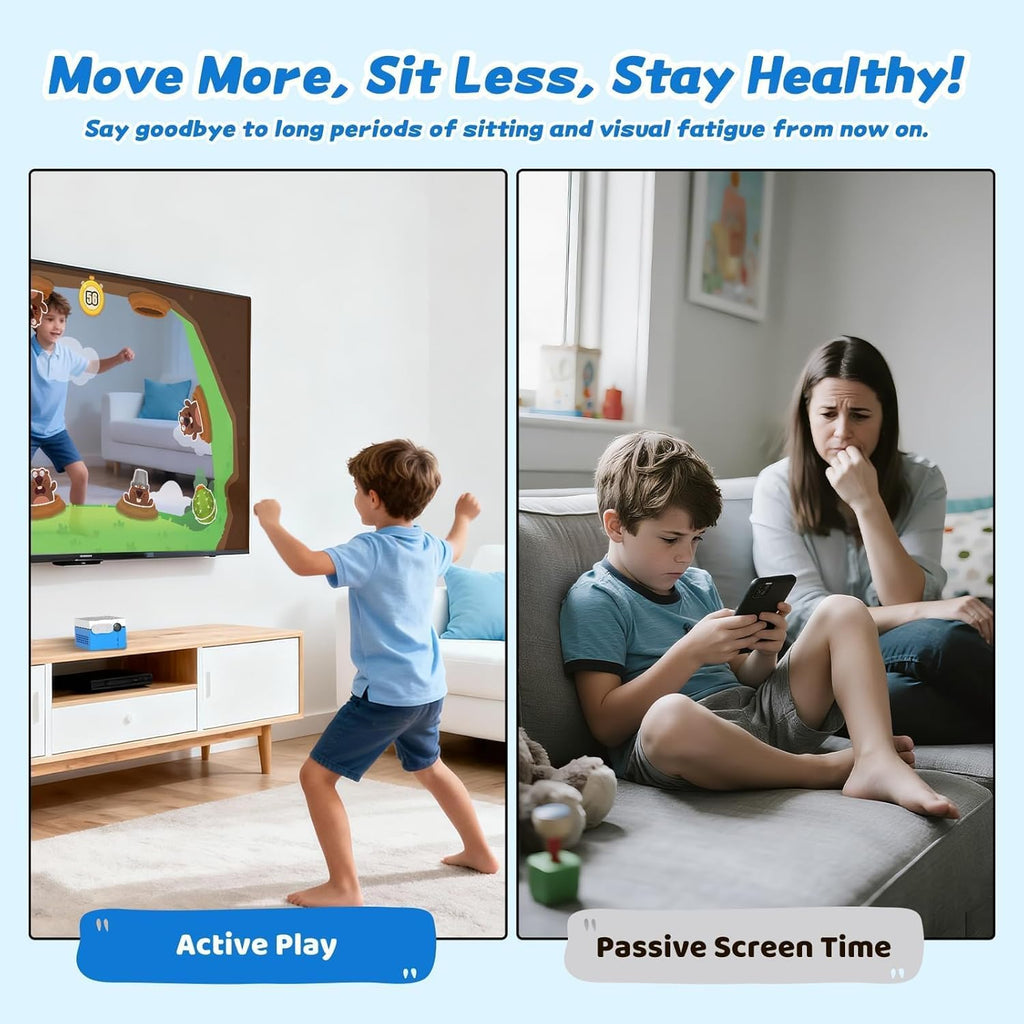 Console de Jeux Enfant MotionX avec Détection de Mouvement, Caméra HD, 2 Joueurs, 50+ Jeux Sport & Éducation, Plug & Play, sans Abonnement – Console Jeux Enfant 3 Ans et Plus, Cadeau Garçons Filles