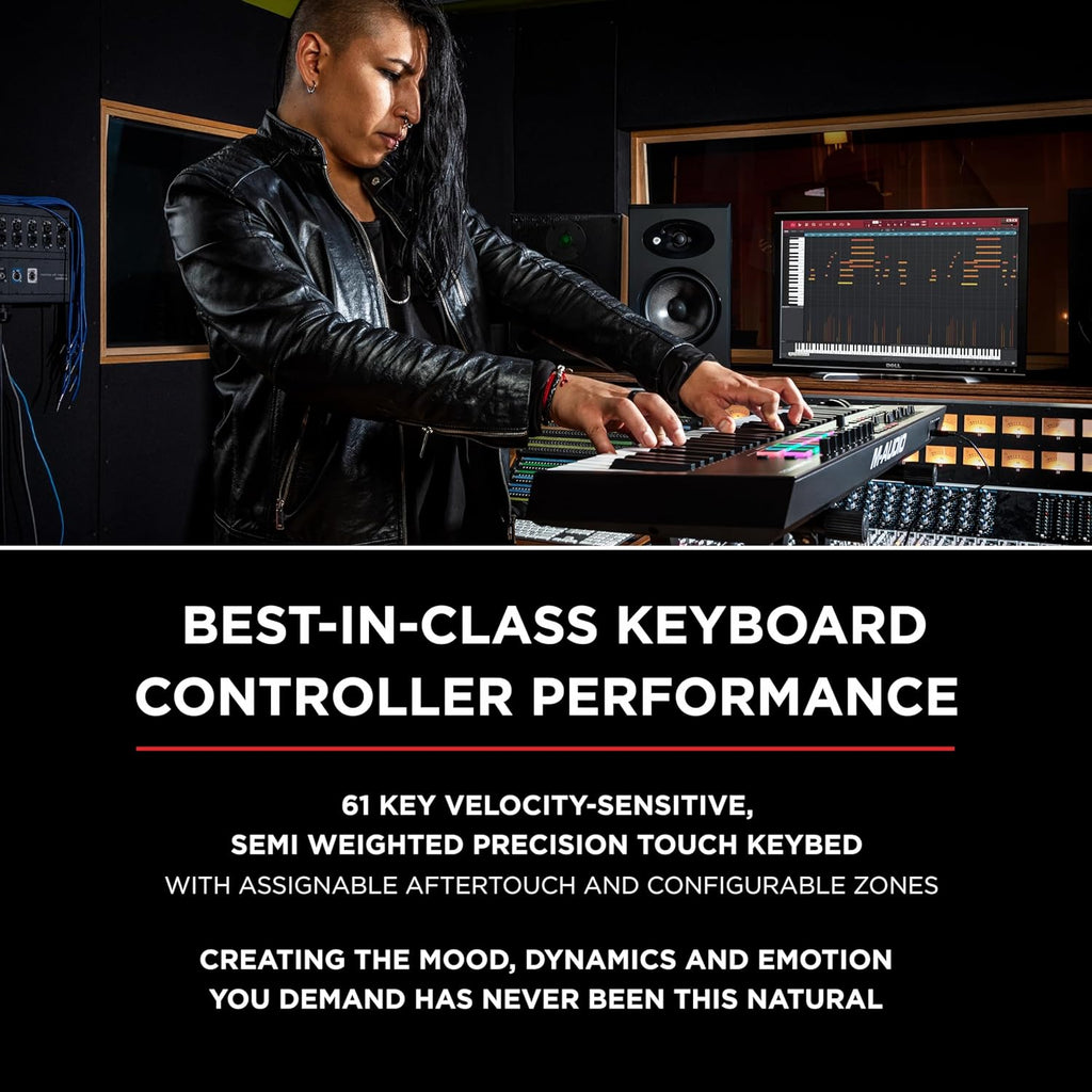 M-AUDIO Pack Contrôleur MIDI Oxygen Pro 61 avec Casque pour Enregistrement Studio, Production Musicale, Podcasting, Streaming
