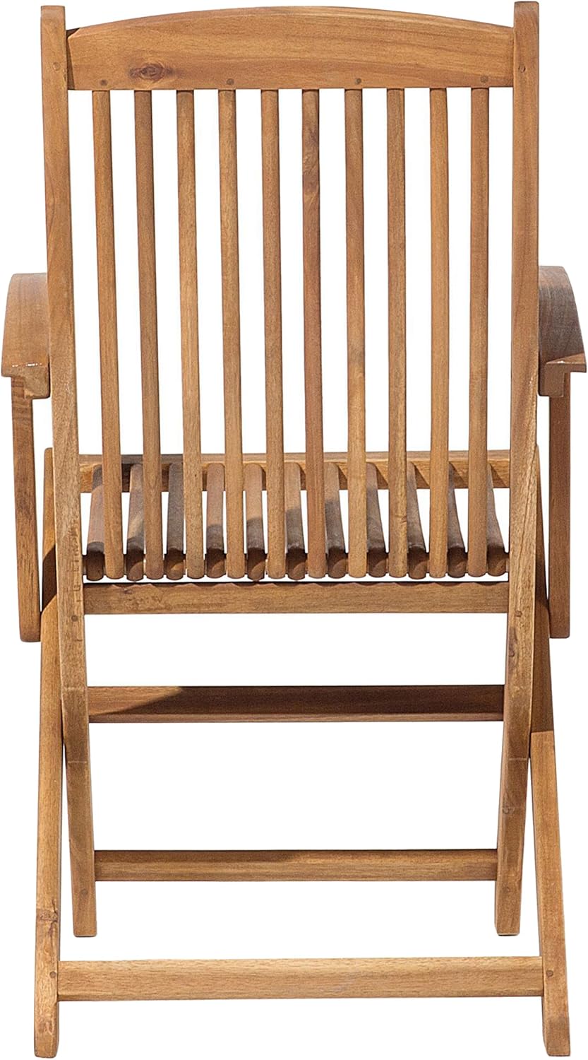Lot de 2 Chaises de Jardin - Pliantes, en Bois d'Acacia Naturel