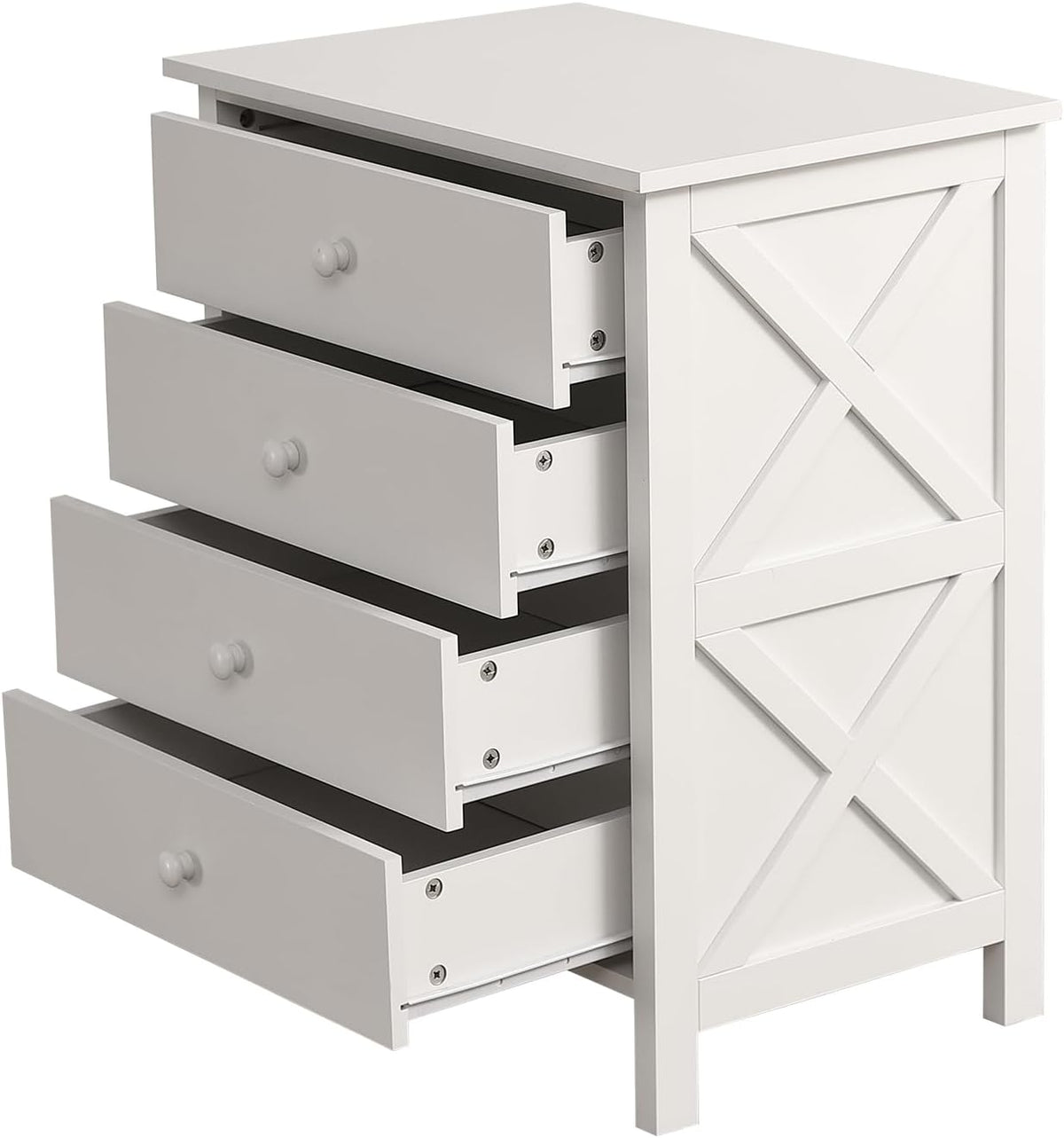 I0I&I0I Ensemble de chambre complète, design moderne, lit en bois, table de chevet et commode, 140 x 200 cm, lit double, fonction de rangement, table de chevet avec 2 tiroirs et 1 compartiment, blanc