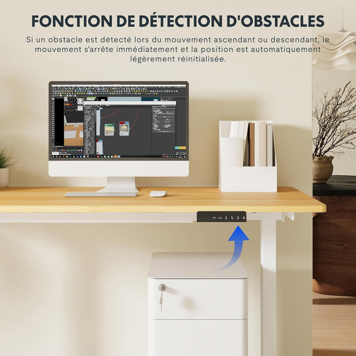 FLEXISPOT EC5 Lite Bureau Assis Debout Électrique à 2 Moteurs,Piétement à 3 Colonnes,Charge 100kg,Bureau Réglable en Hauteur en Acier avec Panneau Smart à Fonctions Mémoires,Noir