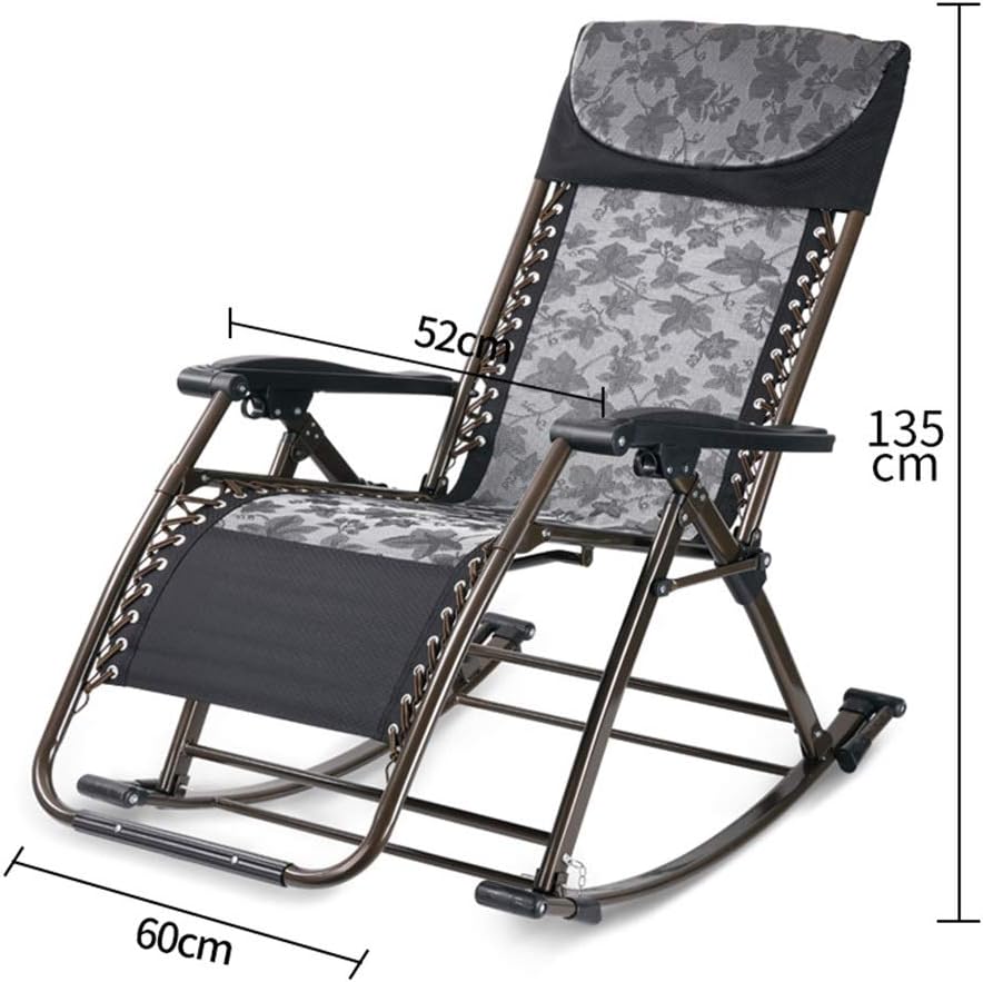 Fauteuil à Bascule Fauteuil à bascule de jardin robuste inclinable - Siège de chaise longue réglable à gravité zéro pour terrasse extérieure, terrasse, pelouse, camping, chaise de détente, support 20