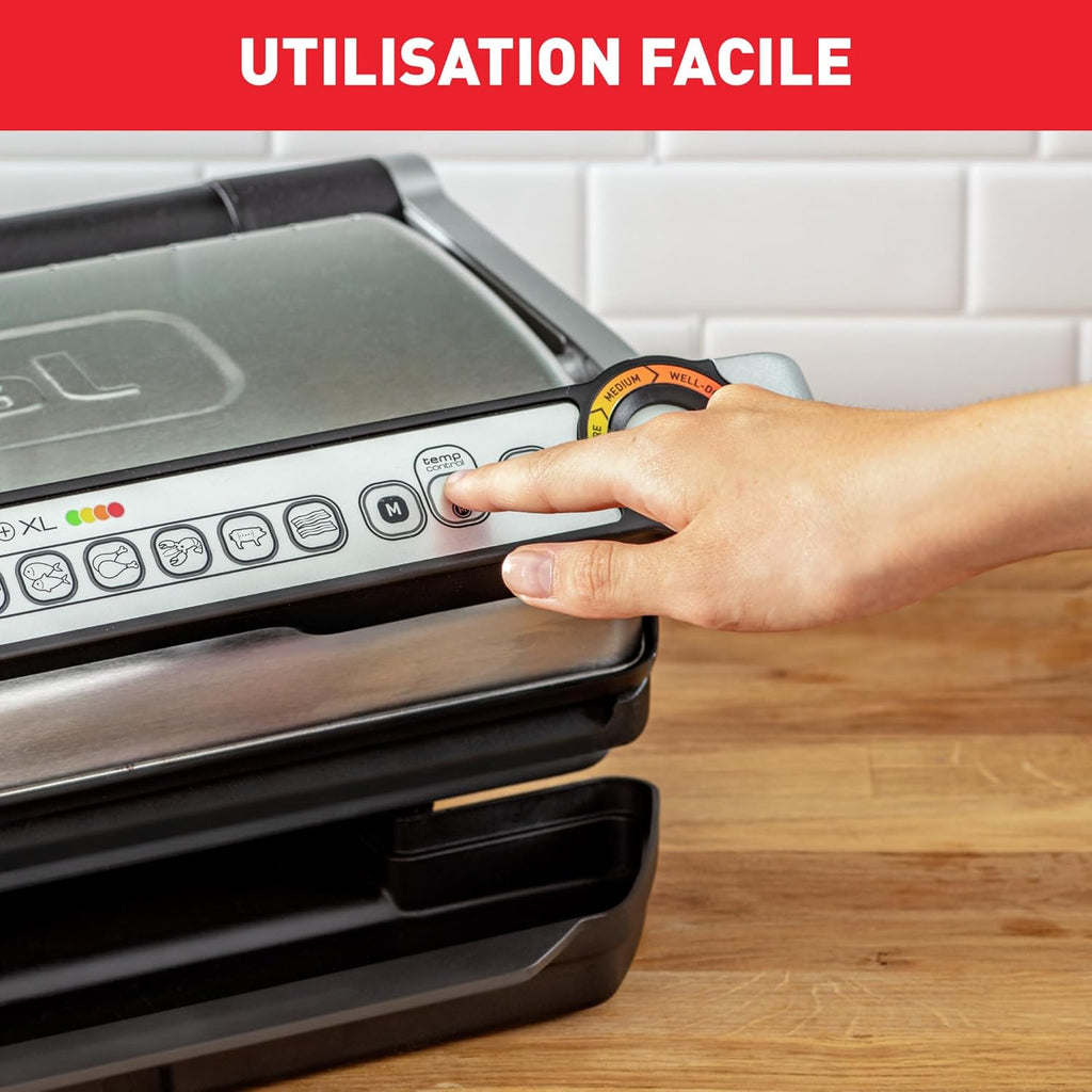 Tefal Optigrill+ XL, Grill intelligent, 9 programmes, Mode manuel, XL jusqu’à 8 personnes, GC722D16