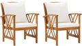 vidaXL 2X Bois d'Acacia Massif Chaises de Jardin avec Coussins Fauteuils de Patio Fauteuils de Jardin Chaises de Terrasse Extérieur Arrière-Cour
