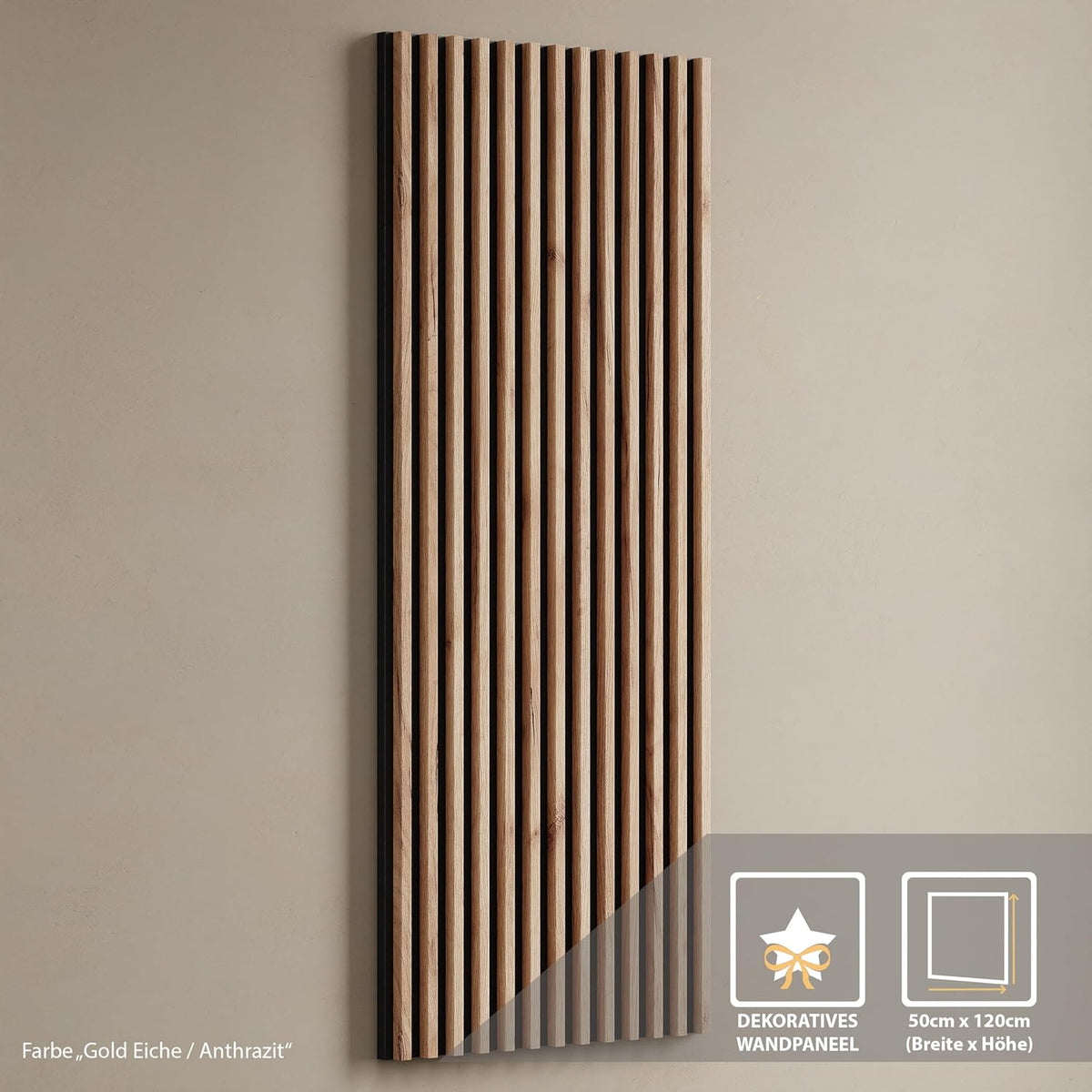 Planetmöbel Lot de 2 vestiaires de couloir 100 cm Chêne doré Anthracite Panneau mural 50 cm Chêne doré/anthracite Miroir 50 cm