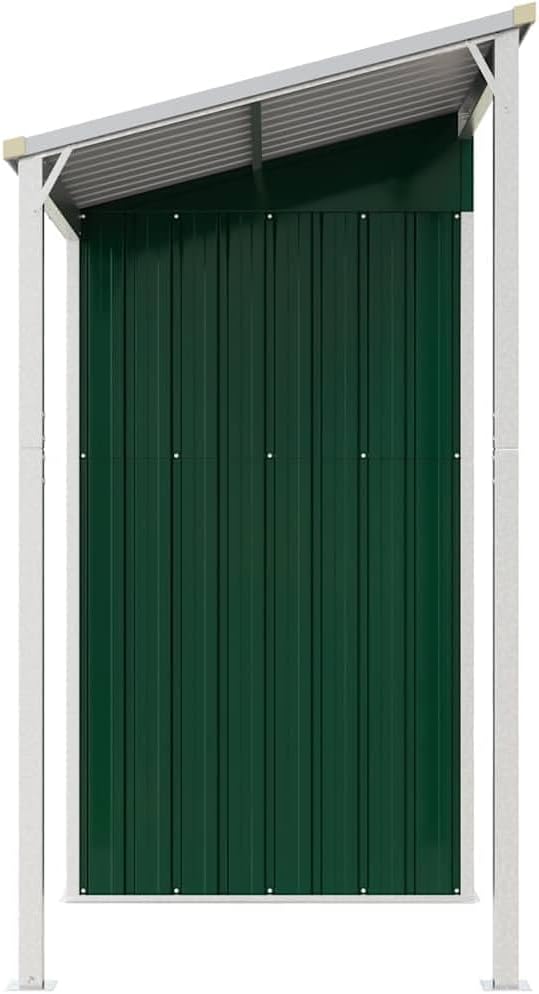 vidaXL Abri de Jardin avec Toit prolongé Vert 277x107x181 cm Acier, Rangement de Jardin, abri à Outils de Jardin, Rangement de Jardin pour Outils