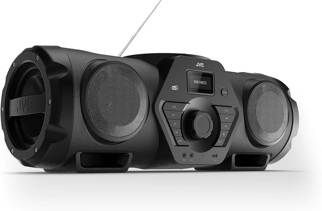 JVC - Boomblaster Dab 2 x 30 Watt, Dab+, FM, Bluetooth, CD, USB, Line-in RV-NB300DAB Noir