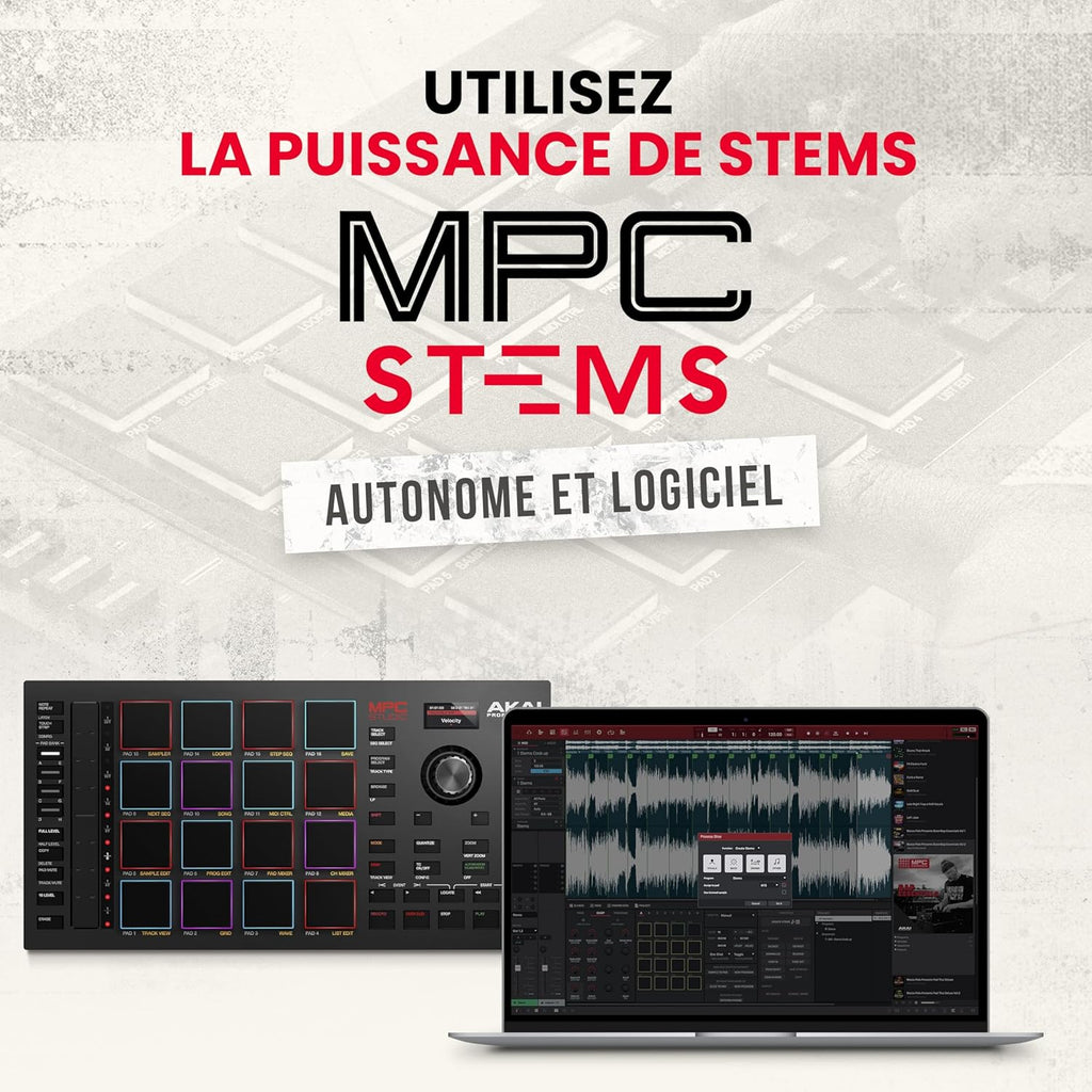 Akai Professional MPC Studio - Contrôleur MIDI Beat Maker avec 16 pads RVB sensibles à la vélocité, logiciel MPC, Touch Strip assignable et écran LCD