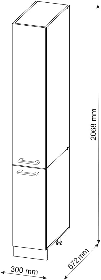 Vicco Meuble Haute de Cuisine R-Line, Chêne de Force doré/Anthracite, 30 cm