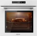Cecotec Four encastrable 60cm Bolero Hexa SM406000 Glass White A+. 2900W, 72L, 12 Fonctions, Steak Master, Pizza Master, Steam Assist, Steam EasyClean, Mode Eco, Décongélation, Minuterie électronique