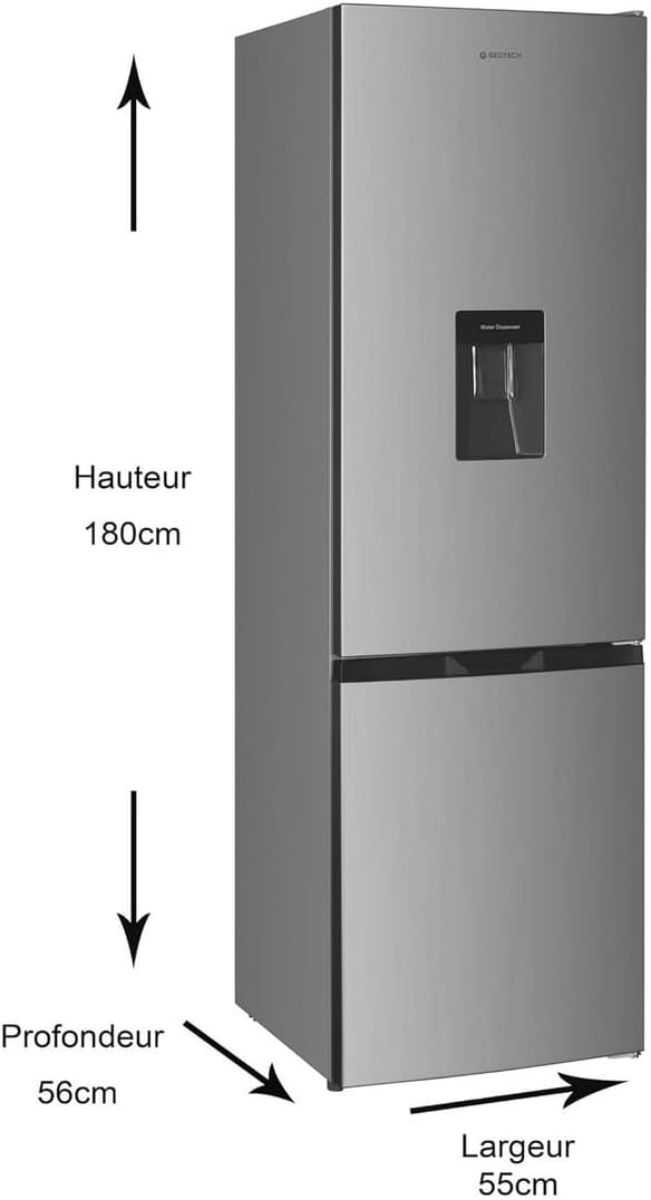 GEDTECH Refrigerateur combiné - congélateur bas - GCB262SL Silver - capacité 262L - Classe E