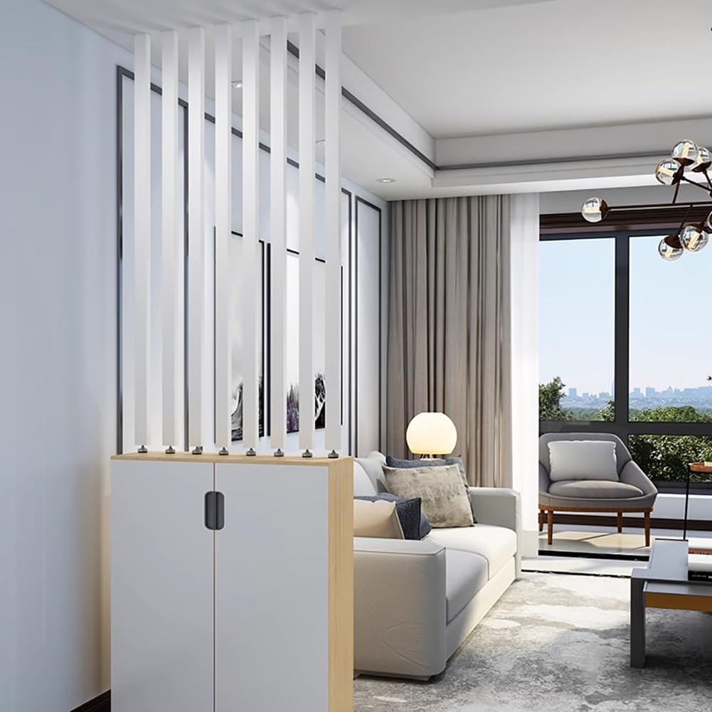 Paravent de séparation vertical de luxe moderne en bois massif pour chambre à coucher, mur facile à installer, blanc, 215 cm, 1 pièce